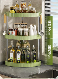 Kitchen Spice Rack Shelf Countertop Corner Multifunctional Seasoning Supplies Rack Saving Spice Rack Organizer with Hooks
