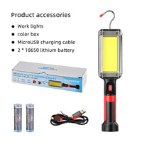 Led Work Light COB Floodlight 8000LM Rechargeable Lamp Use 2*18650 Battery Led Portable Magnetic Light Hook Clip Waterproof