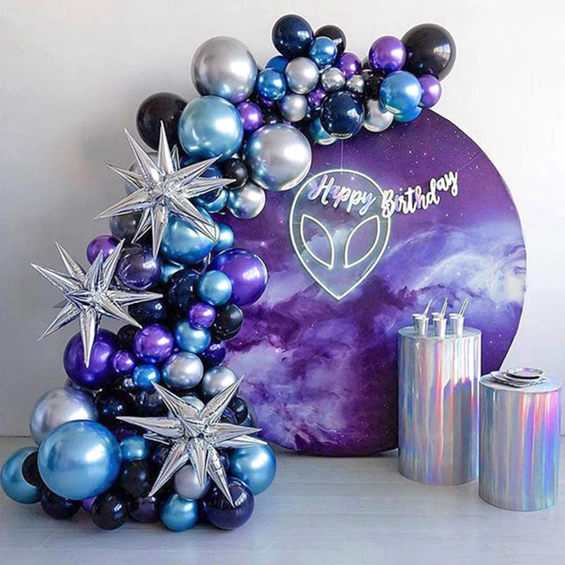 White and Gold Balloons Garland Arch Kit with Starburst Foil Balloon for Wedding Anniversary Birthday Party Decorations Supplie