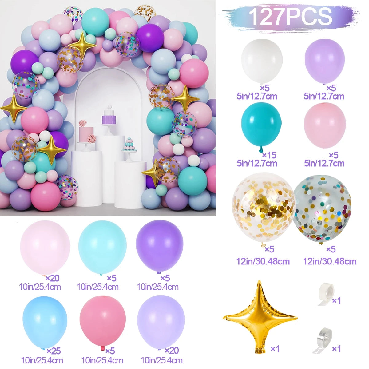 Rainbow Unicorn Balloons Garland Arch Kit Unicorn Birthday Party Decor Kids Wedding Birthday Supplies Baby Shower Latex Balloons