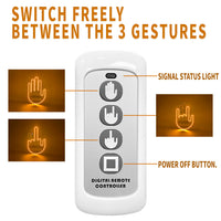 New LED Illuminated Gesture Light Car Finger Light With Remote Road Rage Signs Middle Finger Gesture Light Hand Lamp