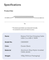 Baseus 100W Type C To Type C Cable Expandable