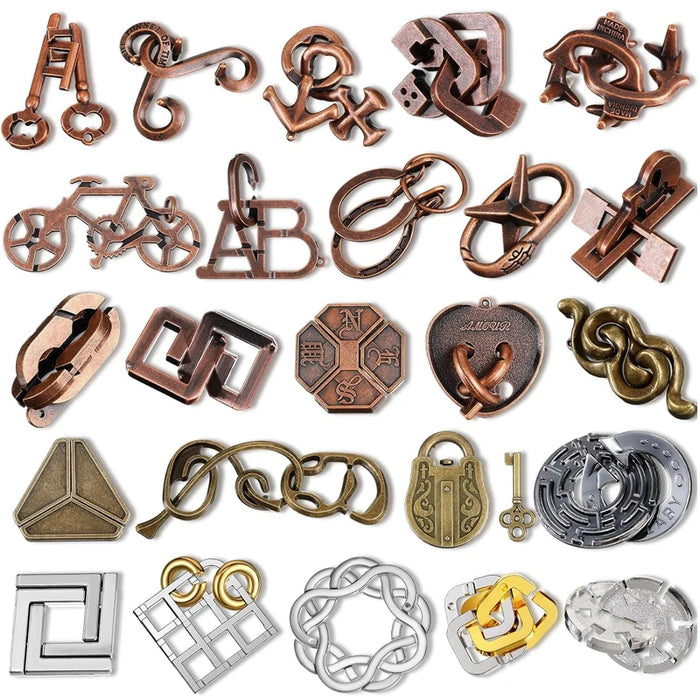 Metal Puzzle Brain Teaser 3PCS Set Casse Tete Difficile Rompecabezas IQ Test Mind Games Toys For Kids Adults Juegos De Ingenio