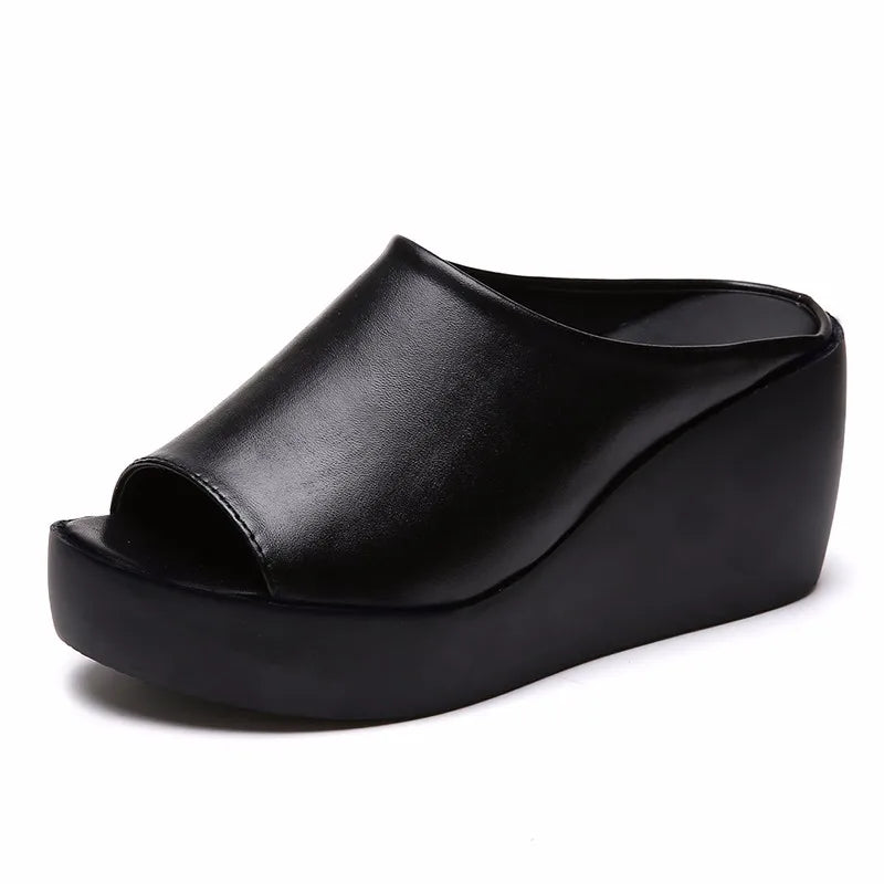 Woman Slippers Summer Platform Ladies Wedges Peep Toe Slides Female Solid Women Casual Outdoor Shoes Women's