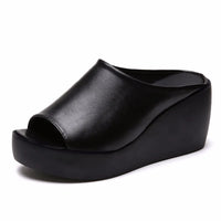 Woman Slippers Summer Platform Ladies Wedges Peep Toe Slides Female Solid Women Casual Outdoor Shoes Women's
