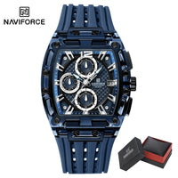 NAVIFORCE Fashion Men Watch Quartz Chronograph  Clock 3ATM Waterproof Silicone Band Sports Casual Date Display Male Wristwatches