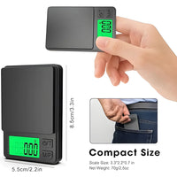 Precision Pocket Scale 1000g X 0.1g - Digital Gram Food Jewelry Ounces/Grains Scale with Backlit LCD - Mini Scale for Travel