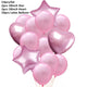 10/14pcs Mix Pink Rose Balloons Heart Star RoseGold Confetti Balloon Birthday Party Decorate Kids Adult Air Balls Wedding Globos