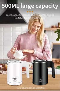 Houselin Electric Kettle 0.5L Stainless Steel Household Indoor Kettle Automatic Closing and Boiling Dry Protection 220V
