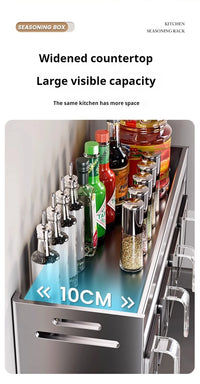 Kitchen Condimenters Spice Rack Wall-Mounted Seasoning Rack Kitchen Wall Shelf Multifunctional Storage Rack for Kitchen