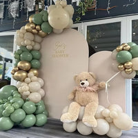 White Sand Balloons Garland Sage Green Gold Balloon Arch Kit Birthday Party Baby Shower Wedding Bride Shower Decoration Globos