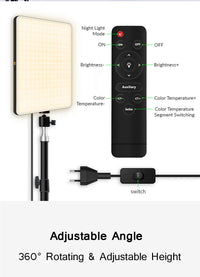 LED Fill Lamp Video Light Panel Bi-color 2700k-5700k Photography Lighting Live Stream Photo Studio Light With Stand EU Plug