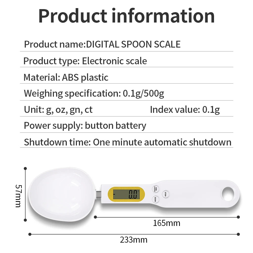 Portable Weight Scale LCD Digital Spoon Electronic Kitchen Scale 500g 0.1g Measuring Mini Kitchen Tool for Milk Coffee