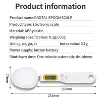 Portable Weight Scale LCD Digital Spoon Electronic Kitchen Scale 500g 0.1g Measuring Mini Kitchen Tool for Milk Coffee