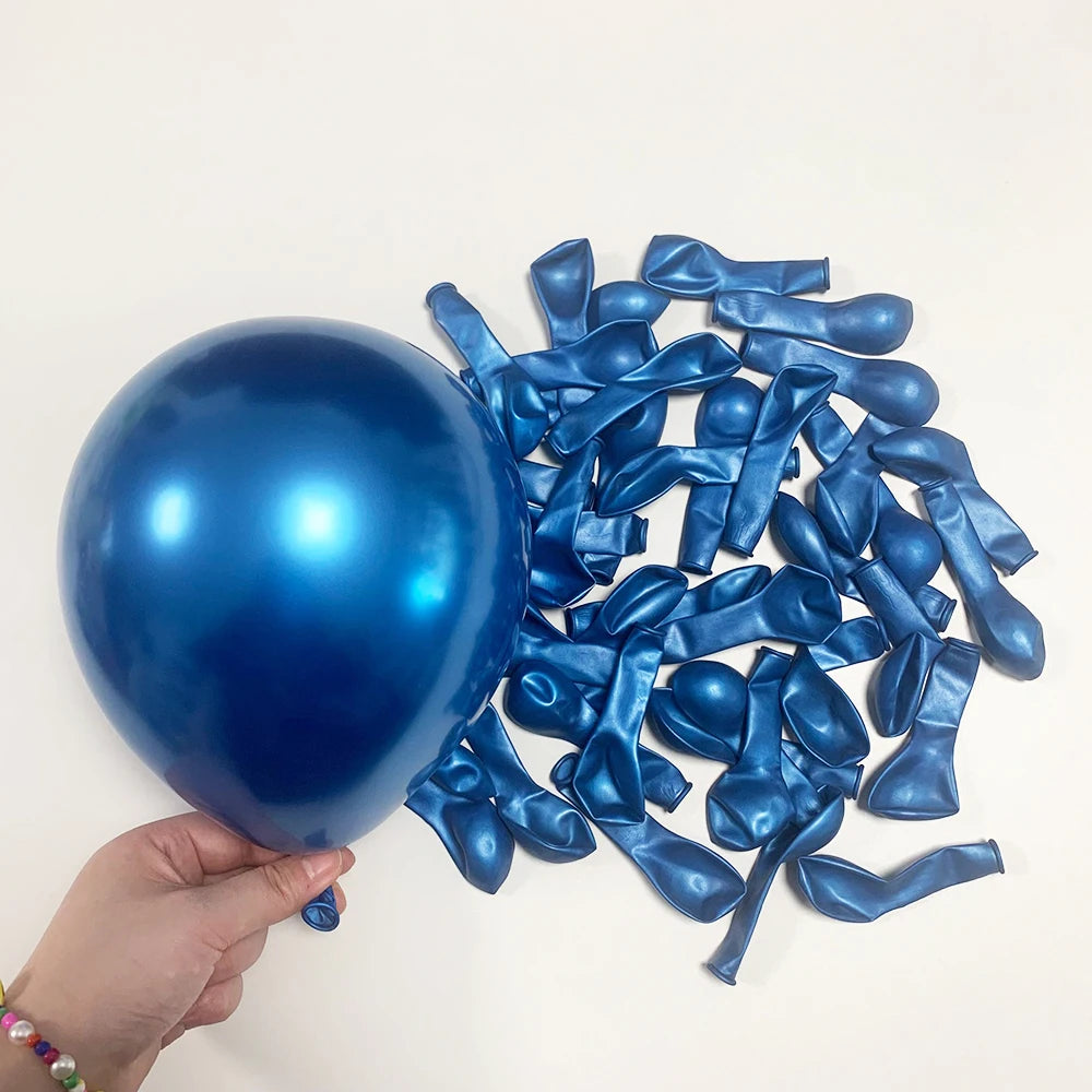 Metallic Blue Balloons Arch Garland Kit Baby Shower Decor Chrome Confetti Ballon Boy Birthday Party Decoration Graduation Globos