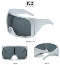 Oversized Punk Shield Sunglasses Women Men Big Frame 2025 Luxury Brand Steampunk Mask Sun Glasses For Ladies Sports Goggle UV400
