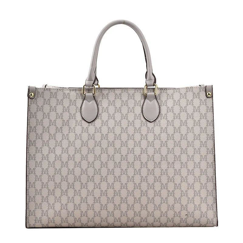Large-capacity women's bags in Europe and the United States retro shoulder bag classic letters PU commuter handbags women