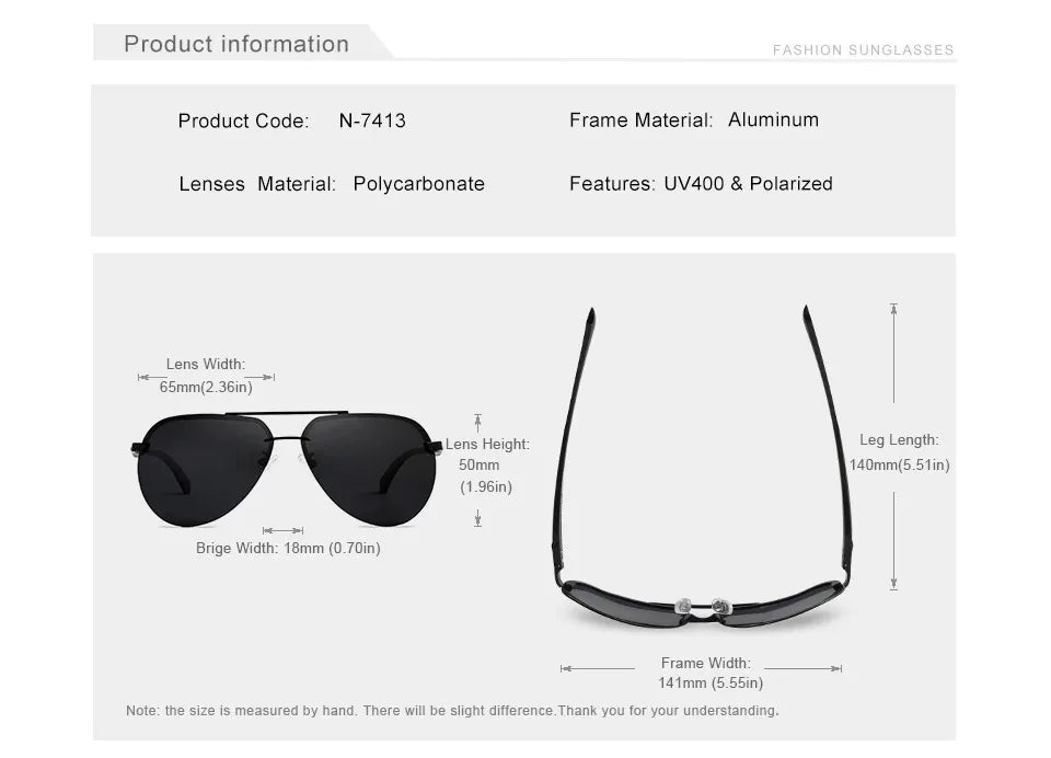 KINGSEVEN Fashion Pilot Rimless Sunglasses Men  Aluminum Polarized Large Frame Glasses Women Casual Driving Outdoor Eyewear