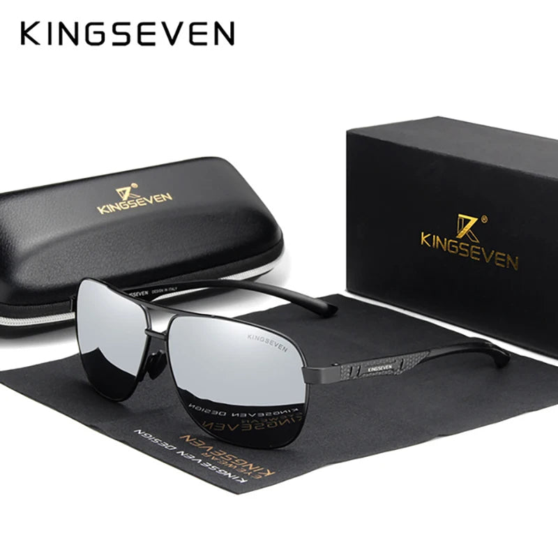 KINGSEVEN Polarized Aluminum Sunglasses Men High Quality UV400 Mirror Lens Male Women Fashion Eyewear Driving Outdoor Glasses