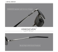 KINGSEVEN Fashion Half Frame Sunglasses Men's Outdoor Polarized UV400 Driving Glasses High Quality Fishing Driving Eyewear