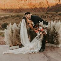 Wholesale 12Pcs Fluffy Large Pampas Grass Home Decor Natural Dried Flower Decorative Wedding Centerpiece Boho Pampas Grass Decor