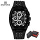 NAVIFORCE Fashion Men Watch Quartz Chronograph  Clock 3ATM Waterproof Silicone Band Sports Casual Date Display Male Wristwatches