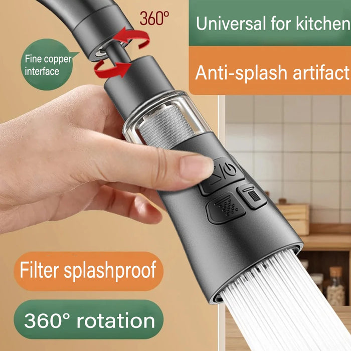 Kitchen Faucet Extender With Filter Function Universal 360° Rotate Aerator Splash Filter Washbasin Faucet Bubbler Nozzle Aerator