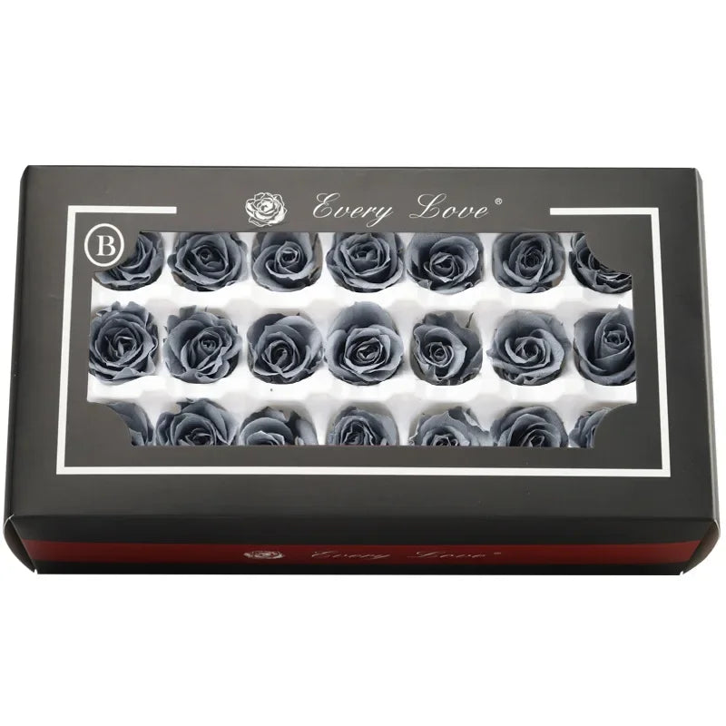 Grade B 21PCS 2-3cm Mini Preserved Roses Heads Eternal Rose Gift Wedding Party DIY Material Preserved Roses Home Dried Flowers