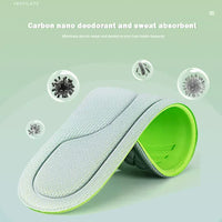 10pcs Unisex Memory Foam Orthopedic Insoles Deodorizing Insole Shoes Sports Absorbs Sweat Soft Antibacterial Shoe Accessories
