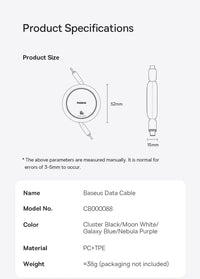 Retractable Charging Cable 60W USB C Charge Cable