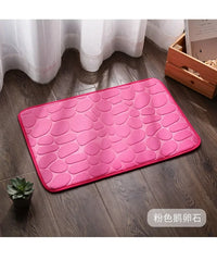 Memory Foam Embossed Velvet Carpet Bathroom Living Room Non-Slip Mat Cobblestone Floor Mat