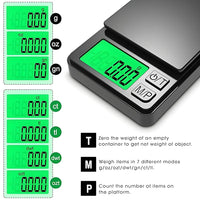 Precision Pocket Scale 1000g X 0.1g - Digital Gram Food Jewelry Ounces/Grains Scale with Backlit LCD - Mini Scale for Travel