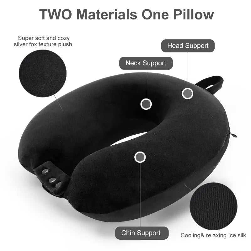 Multifunctional U-shaped Pillow Travel Neck Pillow Slow Rebound Memory Foam Car Airplane Sleep Pillow Head Support Soft Headrest