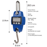 Portable Electronic Digital Crane Scale Weight 300 kg Stainless Steel Heavy Duty Hanging Hook Scales