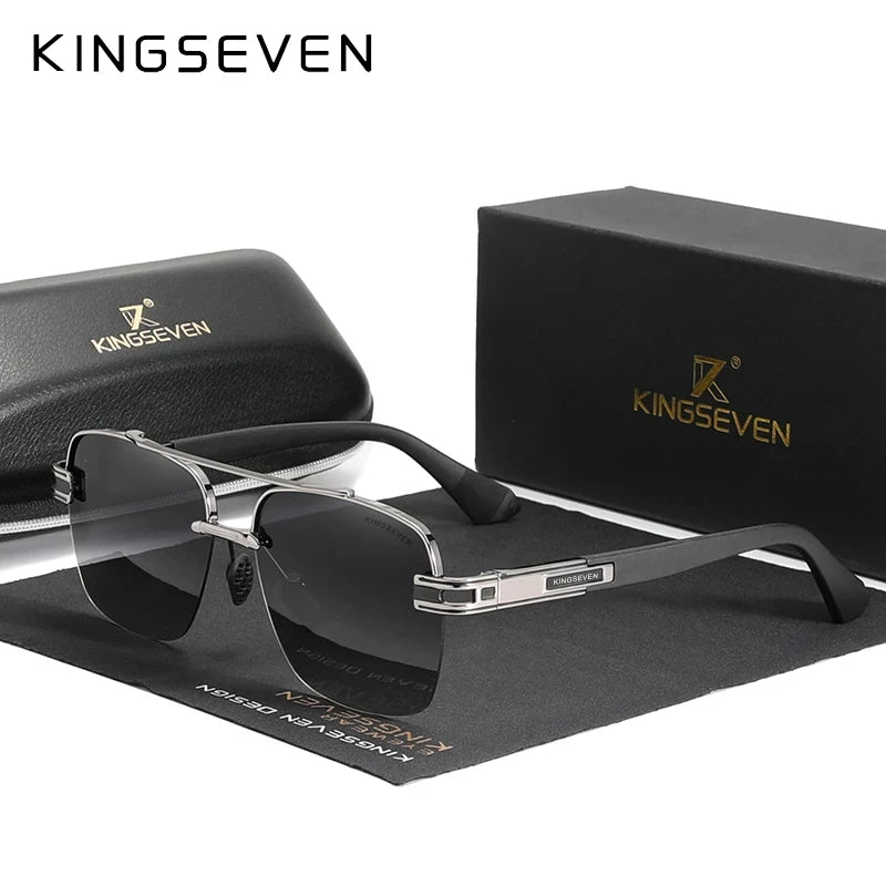 KINGSEVEN Fashion Design Sunglasses For Men Polarized UV400 Glasses Women Square Half Frame Photochromism Anti-glare Eyewear