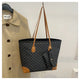 Large-capacity women's bags in Europe and the United States retro shoulder bag classic letters PU commuter handbags women
