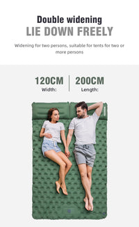PACOONE Outdoor Camping Double Inflatable Mattress Extra Wide Sleeping Pad Ultralight Folding Bed Sleeping Mat Car Travel Mat
