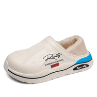 New Winter Warm Slippers Mens Womens Waterproof Slippers on Shoes Fur Lined Home Shoes Anti-Slip Outdoor Walking Shoes