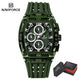 NAVIFORCE Fashion Men Watch Quartz Chronograph  Clock 3ATM Waterproof Silicone Band Sports Casual Date Display Male Wristwatches