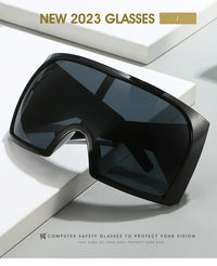 Oversized Punk Shield Sunglasses Women Men Big Frame 2025 Luxury Brand Steampunk Mask Sun Glasses For Ladies Sports Goggle UV400