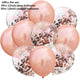 10/14pcs Mix Pink Rose Balloons Heart Star RoseGold Confetti Balloon Birthday Party Decorate Kids Adult Air Balls Wedding Globos