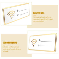 WiFi Sign Acrylic Mirror Wall Sticker for Public Places Shops Handwriting Account And Password Wifi Notice Board Wall Sticker