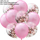 10/14pcs Mix Pink Rose Balloons Heart Star RoseGold Confetti Balloon Birthday Party Decorate Kids Adult Air Balls Wedding Globos