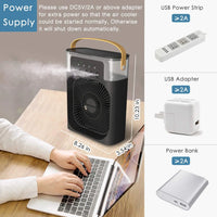 OREADEX 3 In 1 Fan AIr Conditioner Household Small Air Cooler LED Night Light Portable Humidifier Adjustment Fan Office Home Fan