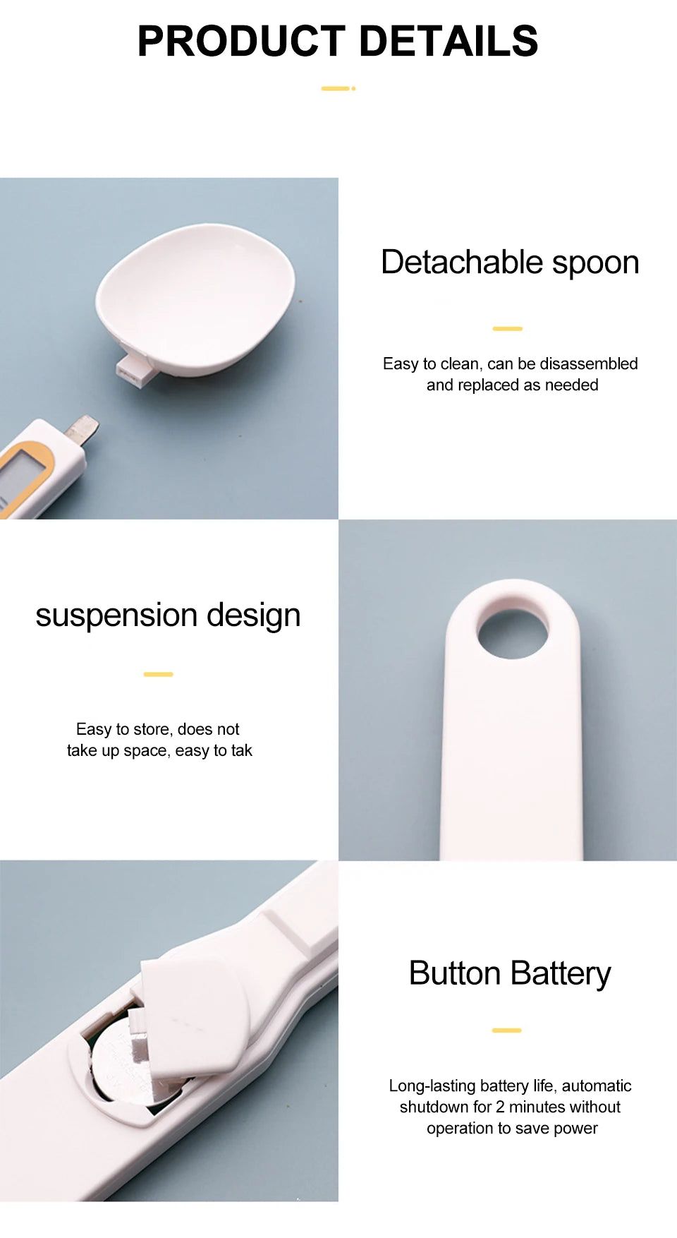 New LCD Digital Measurement Adjustable Weighing Spoon Coffee Powder Scale Baking Scale Electronic Measuring Spoon Kitchen Tools