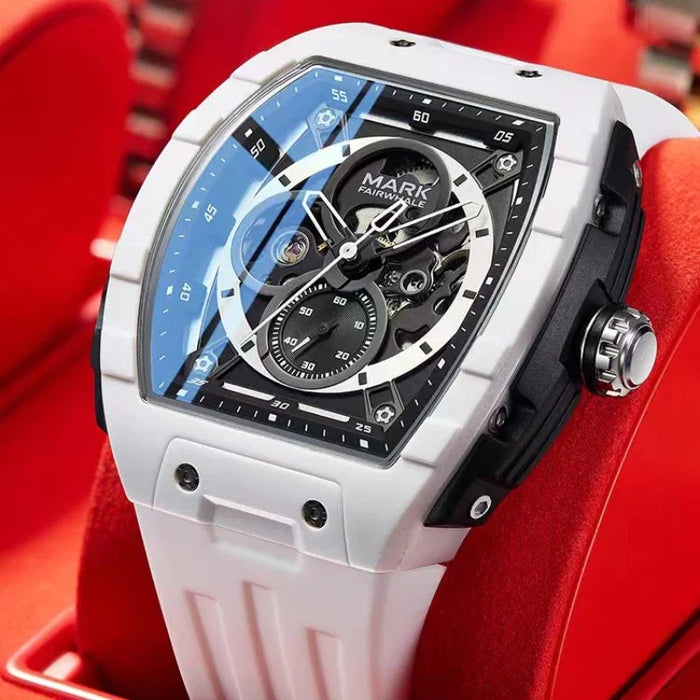 Mark Fairwhale 6003 Automatic Movement Mens Watch New Tonneau Light Case Luminous Waterproof Mechanical Watches for Men Gift BOX