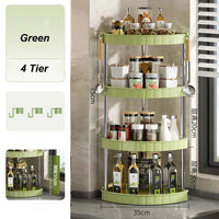 Kitchen Spice Rack Shelf Countertop Corner Multifunctional Seasoning Supplies Rack Saving Spice Rack Organizer with Hooks