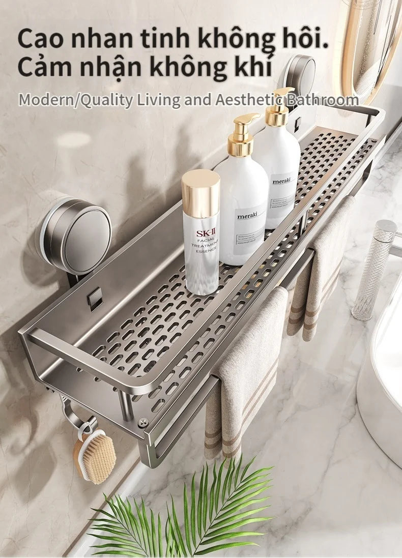 No Drill Bathroom Suction Cup Storage Shelf Storage Shelf Bathroom Perforation-Free Wall Hanging Vanity Toilet Triangle Basket R