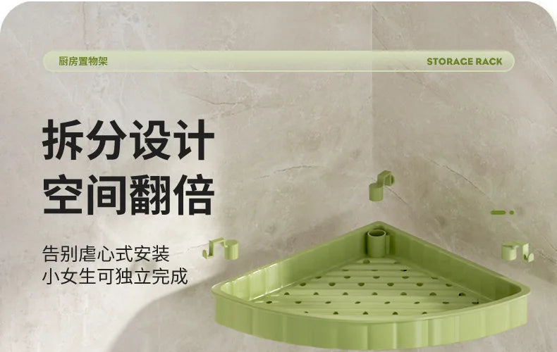 Kitchen Spice Rack Shelf Countertop Corner Multifunctional Seasoning Supplies Rack Saving Spice Rack Organizer with Hooks