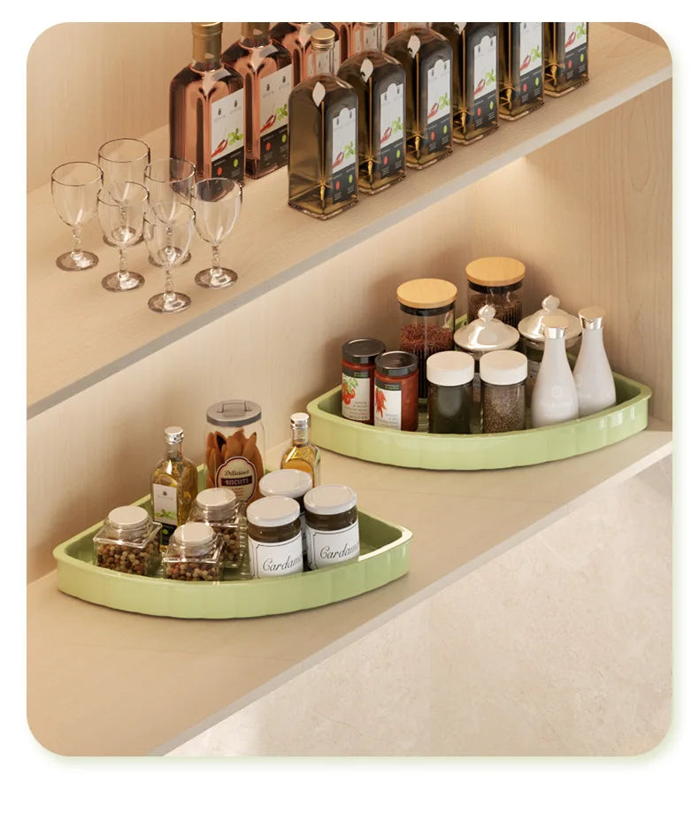 Kitchen Spice Rack Shelf Countertop Corner Multifunctional Seasoning Supplies Rack Saving Spice Rack Organizer with Hooks